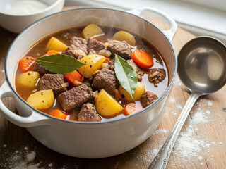 Hearty beef stew with vegetables