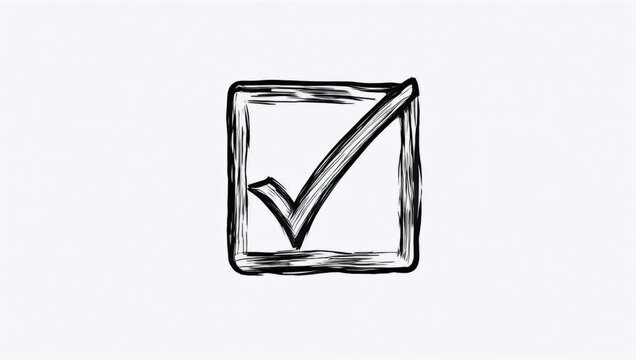 Minimalist 4K motion graphic animation of modern square checkbox symbol drawn with clean strokes suitable user interface design tutorials contemporary digital 