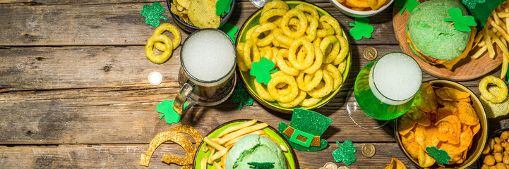 St Patrick`s holiday party food and beer