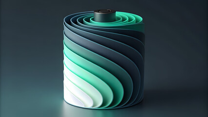 Abstract 3D battery windows 11 concept with modern layered energy design, futuristic technology background