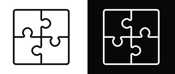 Puzzle pieces flat simple vector icon. Simple pieces Puzzle black vector icon. Perfect jigsaw puzzle vector illustration.