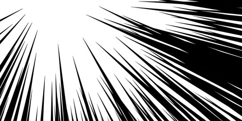 Obraz premium Speed line comic background. Radial burst cartoon effect, motion vector pattern