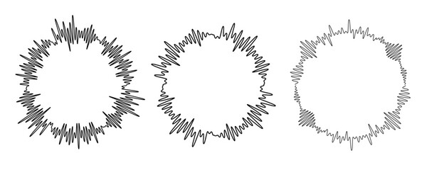 Obraz premium Sound wave circular line pattern. Round music vector, abstract radial icon