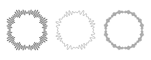 Obraz premium Sound wave circular line pattern. Round music vector, abstract radial icon
