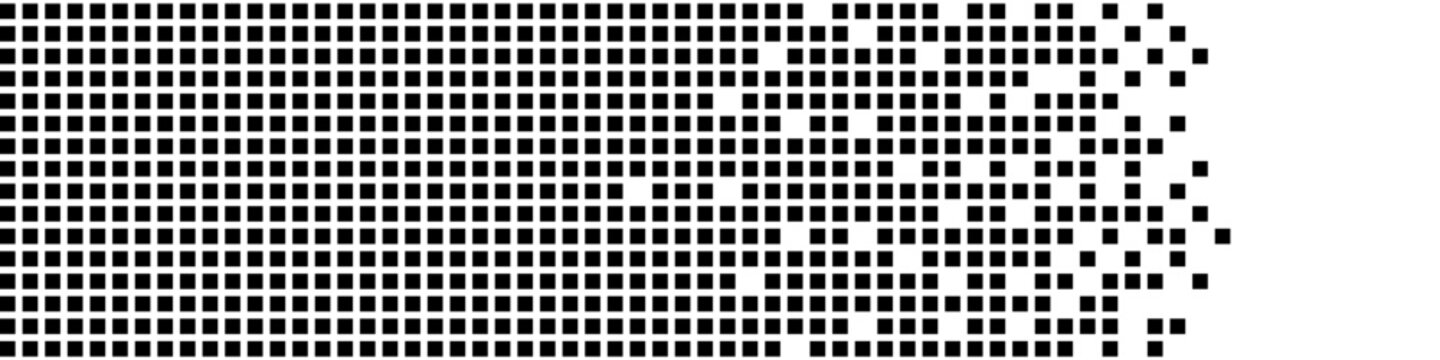Pixel mosaic background, cube dots pattern. Digital vector square dot gradient with halftone effect, grid fade geometric, pixel art bg