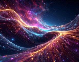 Flowing, vibrant cosmic waves of energy in deep space