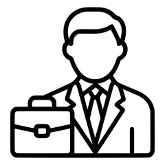Business Person Icon with Cogwheel Head for Process and Innovation