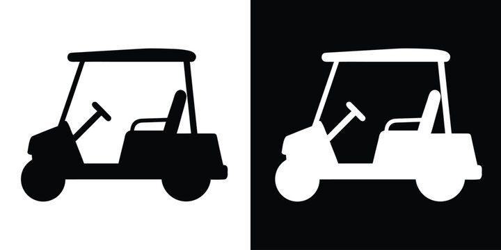 golf cart silhouette vector, Golf car icon