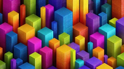 Colorful abstract geometric blocks background pattern
