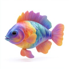 Colorful fish toy on white background