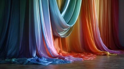 Flowing Fabric Gradient Color Drape Background