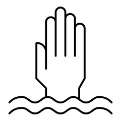 Obraz premium drown line icon with editable stroke