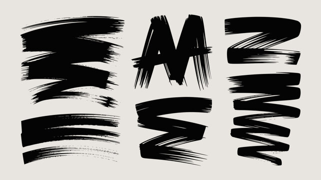 Bold Black Brush Stroke Lettering Artwork MZM