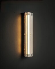 Modern rectangular wall sconce with clear glass