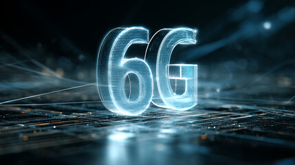6g wireless technology concept, futuristic 6g network illustration, next generation communication 6g
