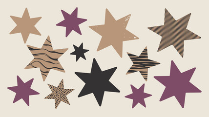 Obraz premium Assorted Patterned Star Shapes for Crafting and Design