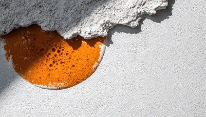 Abstract wall art with orange circle
