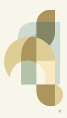 Geometric Abstract Art Featuring Overlapping Shapes and Earth Tone Colors in a Contemporary Minimalist Style