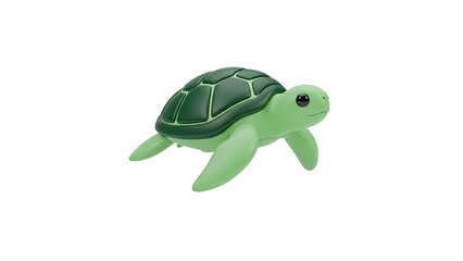 Fototapeta premium Cute 3D Green Turtle Character