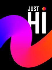 Color lines vector background. Abstract poster with colorful liquid gradient lines and motivational fun typography on black backdrop. Modern art pattern, energy, vibrant design, party and inspiration