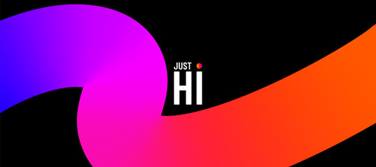 Color lines vector banner background. Abstract design with colorful liquid gradient lines and motivational fun typography on black backdrop. Modern art pattern, energy, vibrant party and inspiration