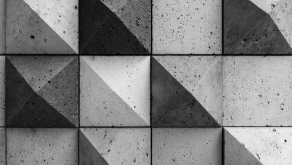 Abstract geometric pattern of textured concrete tiles