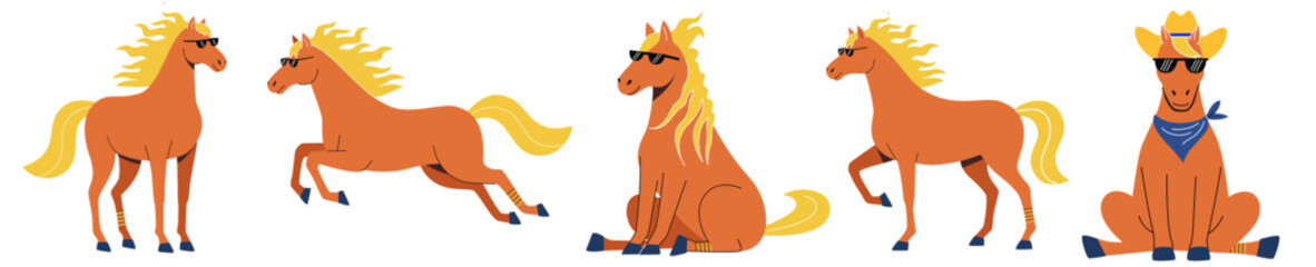 Comprehensive Collection of Stylish Anthropomorphic Horse Poses and Lifestyles