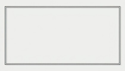 Simple elegant blank white rectangle frame with thin black border