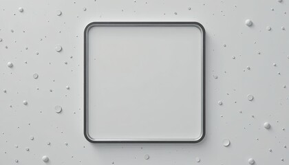 Modern blank screen on sleek gray background with water droplets