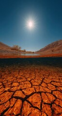 A vibrant, clear view of a dried-up lake bed