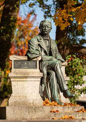Obraz premium Monument of writer Theodor Fontane, Neuruppin, Brandenburg, Germany