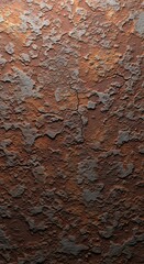 Distressed surface texture exhibits deep cracks and peeling, oxidized material layers.