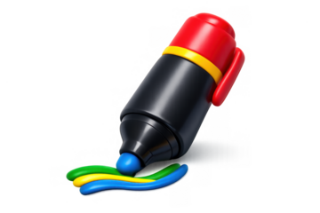 Colorful marker icon with simple design for creative composition and art projects