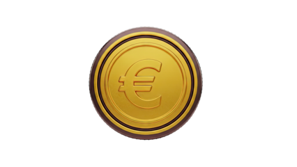 Gold Euro Coin with Euro Symbol