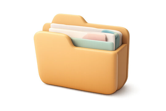 Cartoon style folder with documents for office and organization design