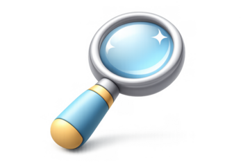 Cartoon magnifying glass illustration for design and educational use