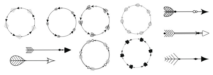 set tribal ethnic arrow dividers native indian bow boho © Aishi