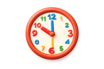 Colorful cartoon clock icon for kids rooms and educational designs