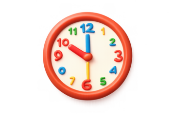 Colorful cartoon clock icon for kids rooms and educational designs