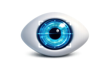 Futuristic eye scan icon concept for digital security interface design