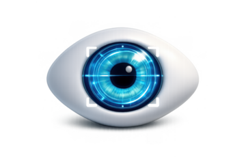 Futuristic eye scan icon concept for digital security interface design