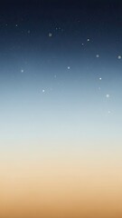 Twilight Sky Over Quiet Horizon with Distant Dots of Light.