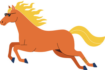 tylish Anthropomorphic Horse Posing and Running