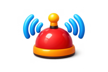 Bright beacon icon with sound waves for digital interface design