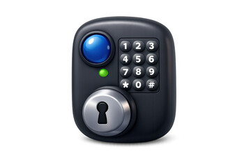 Smart lock icon with keypad for security design and digital applications