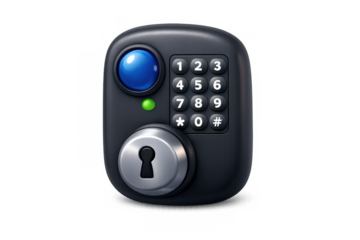 Smart lock icon with keypad for security design and digital applications