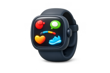 Modern smartwatch icon for technology and fitness tracking design