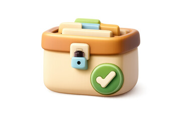 Minimalist archive icon with check mark for organization and file management