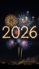 Celebratory Fireworks Display Over Night City for 2026.
