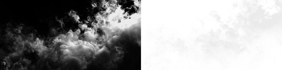 Clouds move across an open sky with varying shades of black and white in a striking display of nature at midday